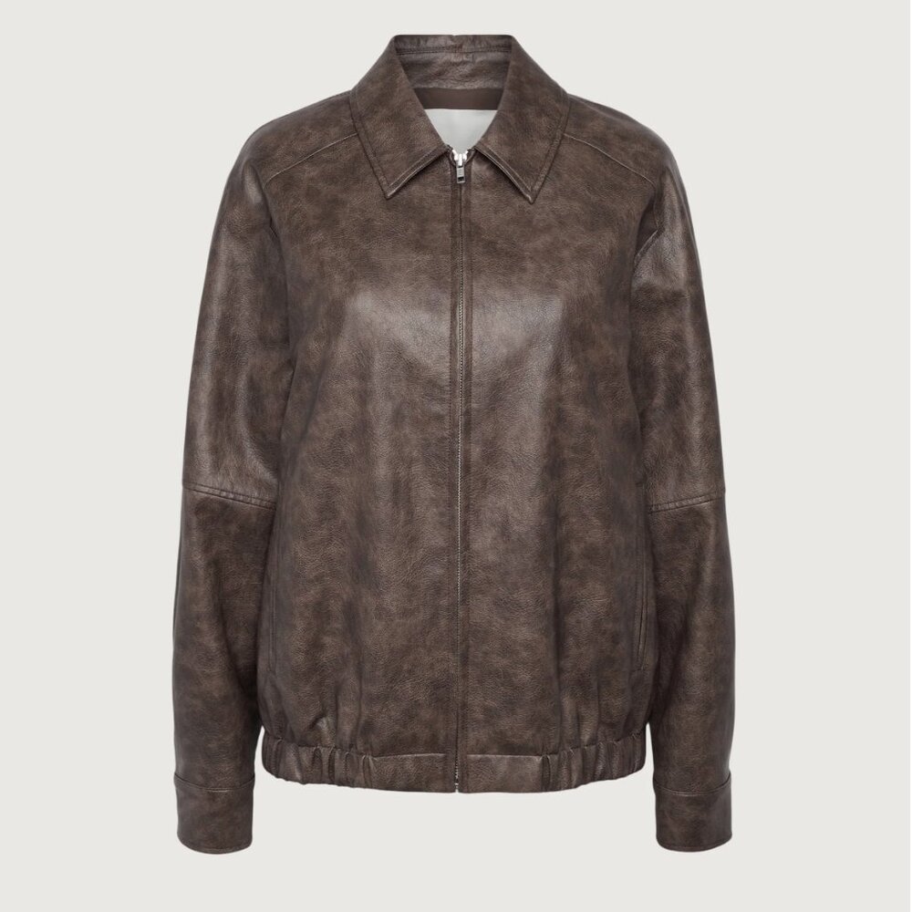 VEGAN LEATHER BOMBER JACKET